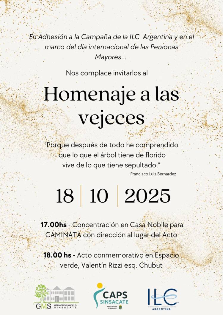 #SINSACATE - celebra el Día de las Personas Mayores con un acto y caminata comunitaria