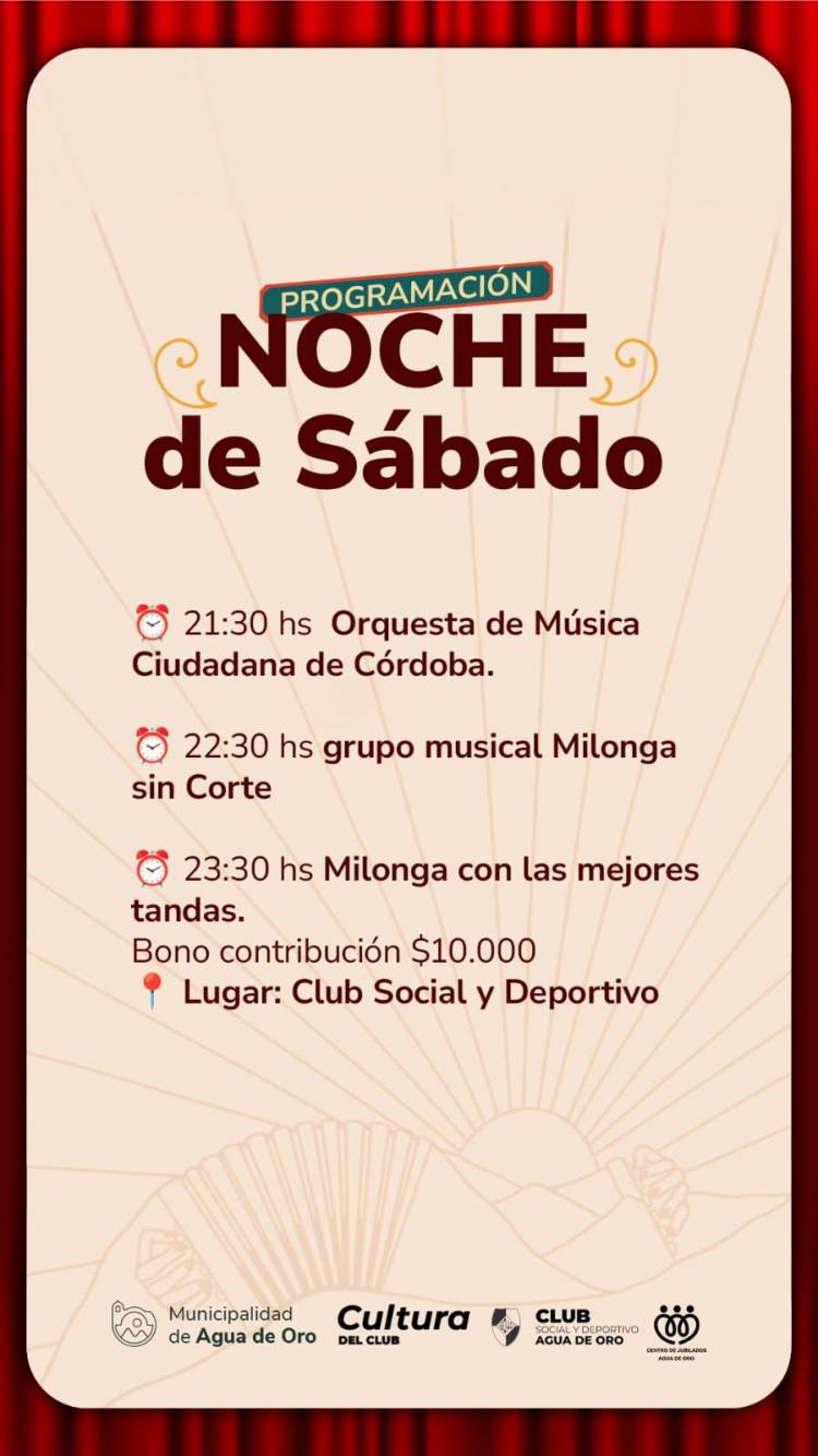 #AguadeOro: AGUA DE ORO VIVIRÁ SU PRIMER FESTIVAL DE TANGO