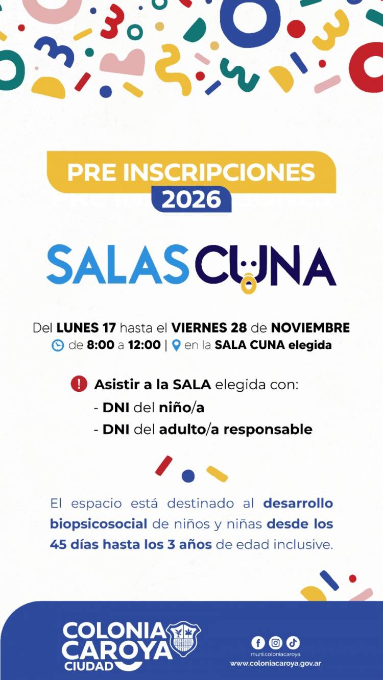 #COLONIACAROYA - Pre-inscripciones para las Salas Cuna