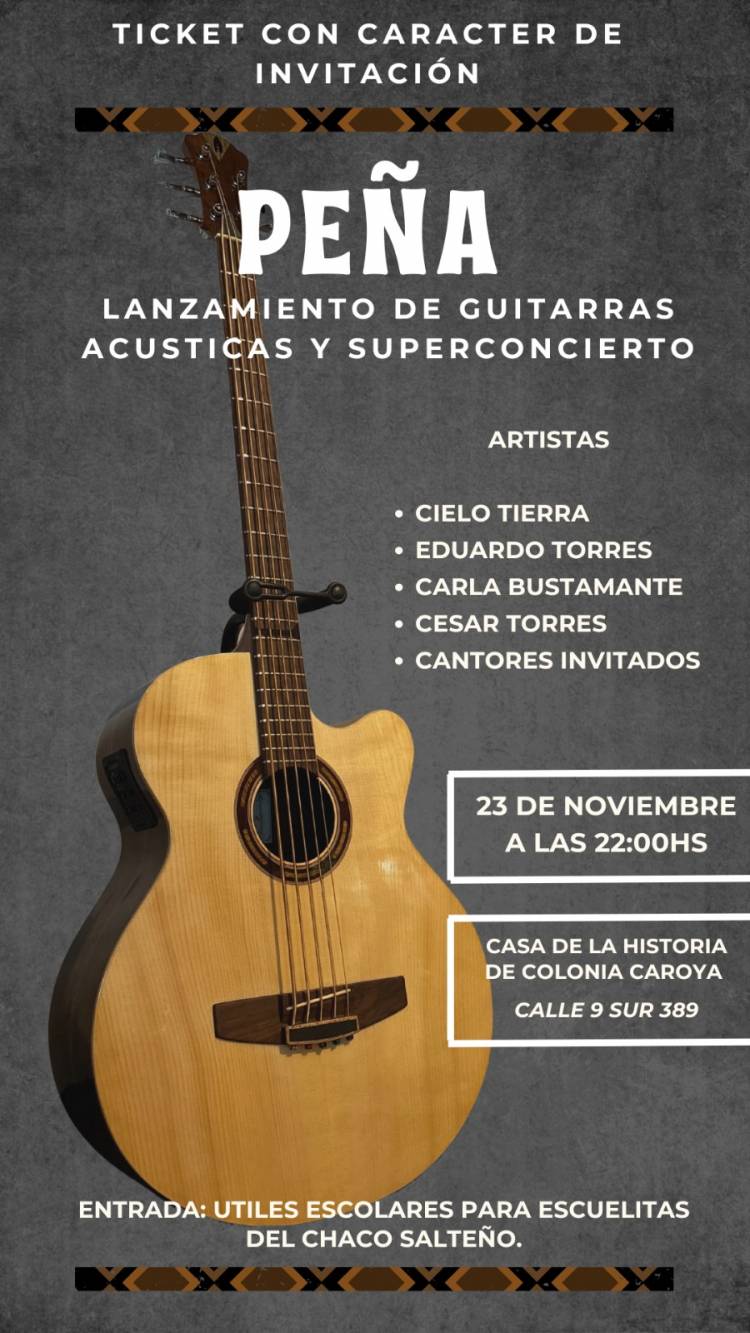 #ColoniaCaroya: Una noche de guitarras, canto y solidaridad en Colonia Caroya
