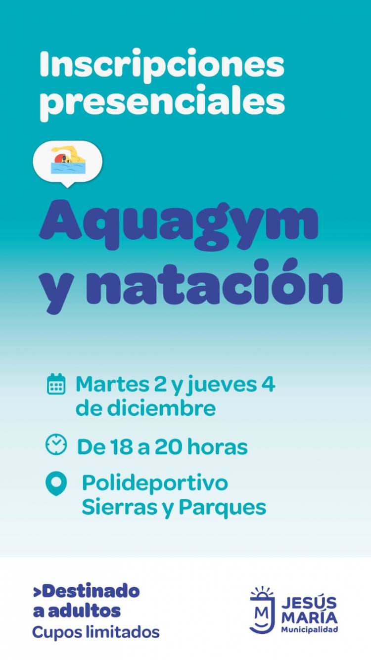 #JesusMaria: Jesús María abre inscripciones para Aquagym y Natación para adultos