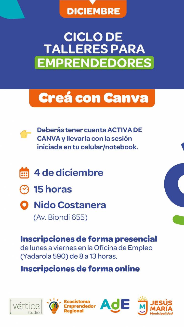#JesusMaria: Último taller del año para emprendedores: “Crea con Canva”