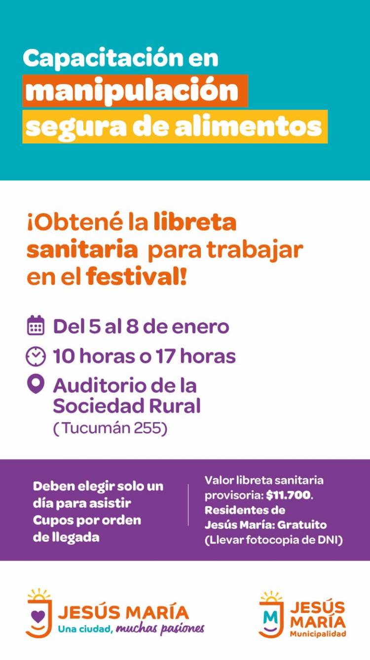 #JesusMaria: Jesús María se prepara para el festival con capacitación sanitaria obligatoria