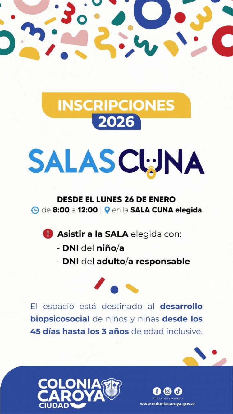 #COLONIACAROYA : Inscripciones para las Salas Cuna