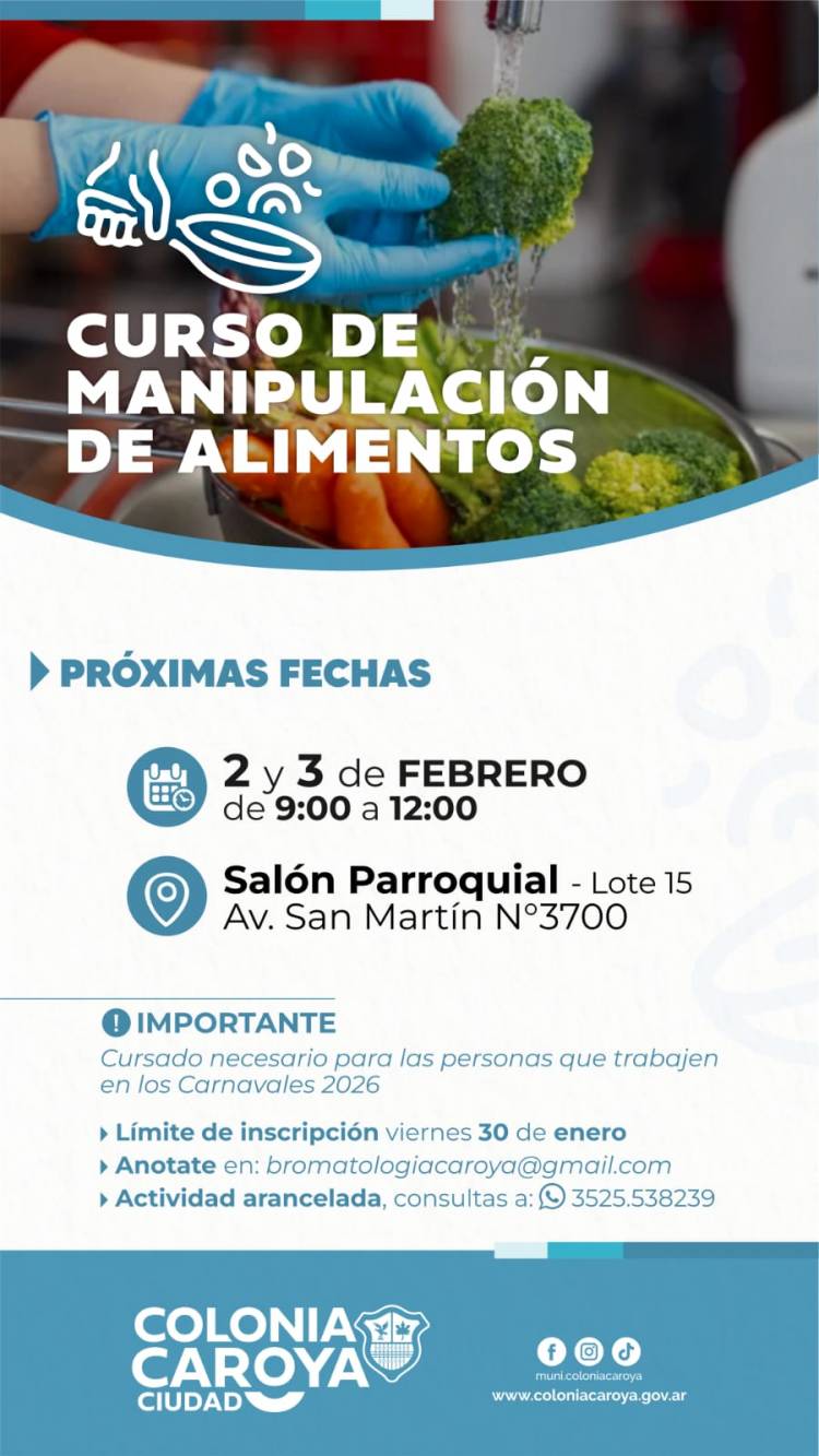#COLONIACAROYA : Primer curso del año para manipuladores de alimentos