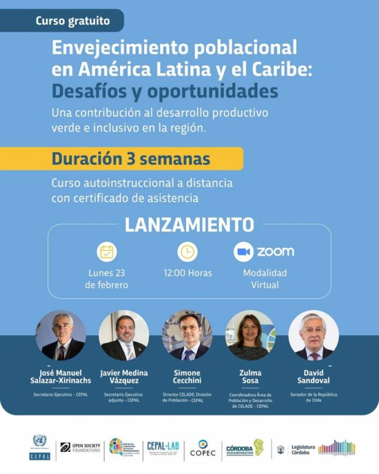 #LEGISLATURA : La Legislatura acompaña un curso gratuito de la Cepal sobre envejecimiento y políticas públicas