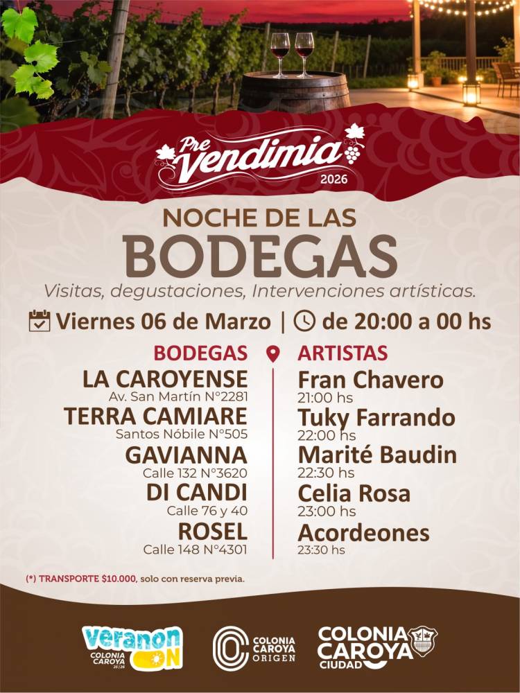 #COLONIACAROYA - se prepara para la “Noche de las Bodegas” en la previa de la Vendimia