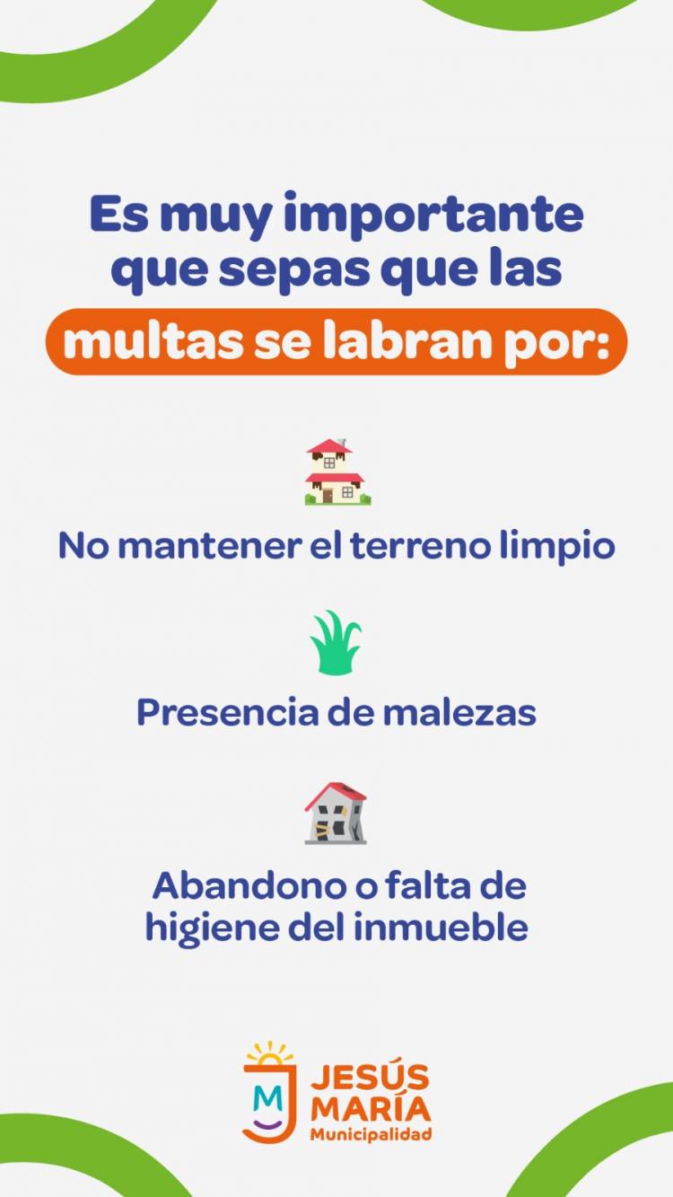 #JESUSMARIA: Mantené limpio tu baldío o inmueble