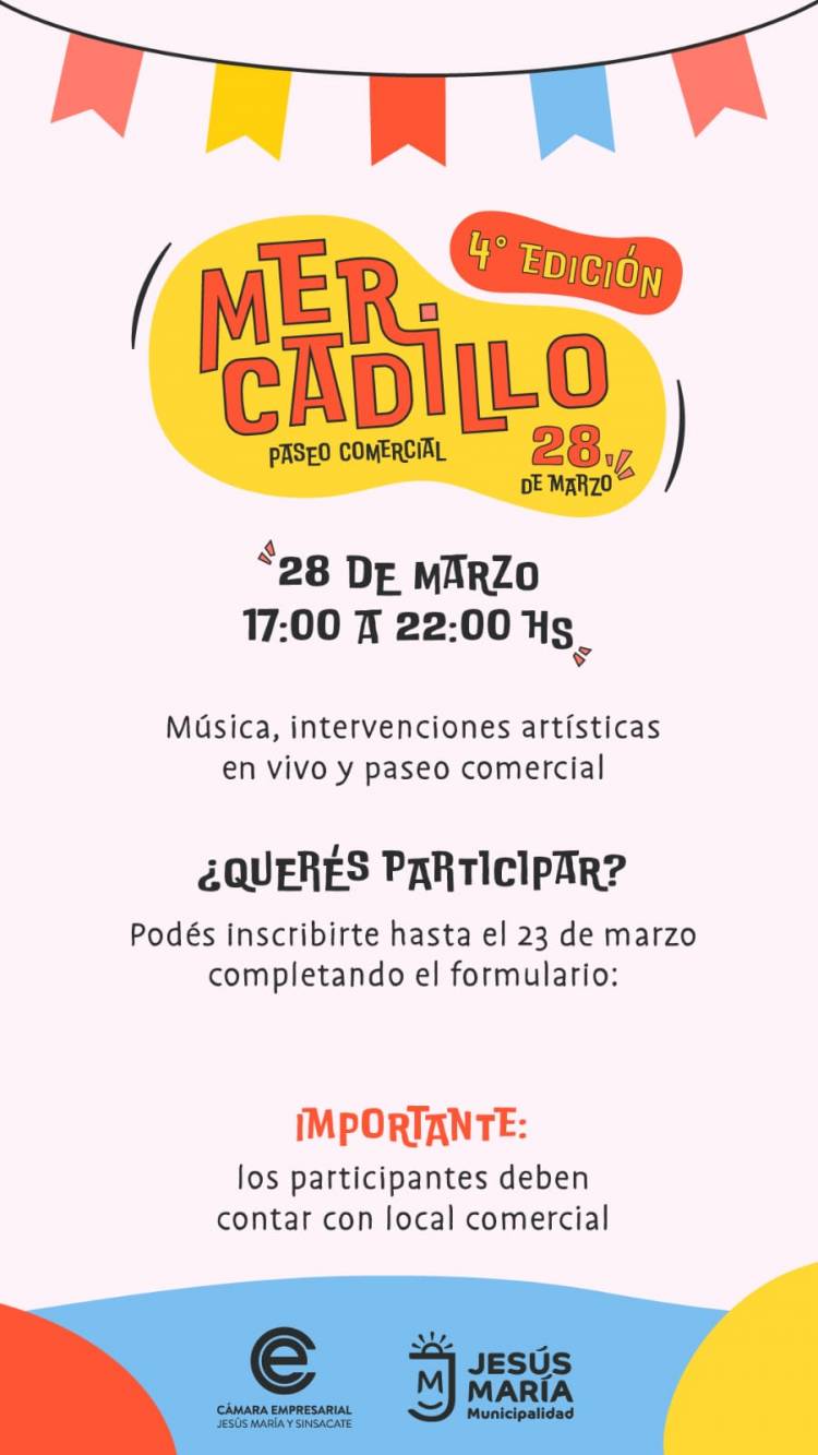 #JESUSMARIA:  ¡Anotate para participar del cuarto Mercadillo!