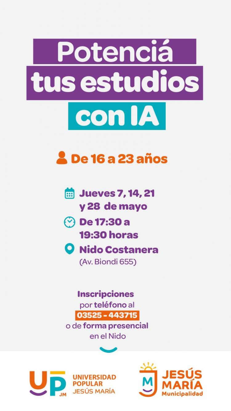 #JESUSMARIA - Nuevo taller en Jesús MarIA: herramientas de IA para potenciar el estudio