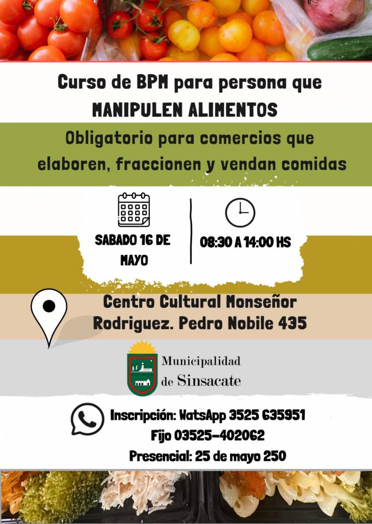 #SINSACATE: Curso de Manipulación de Alimentos (BPM)