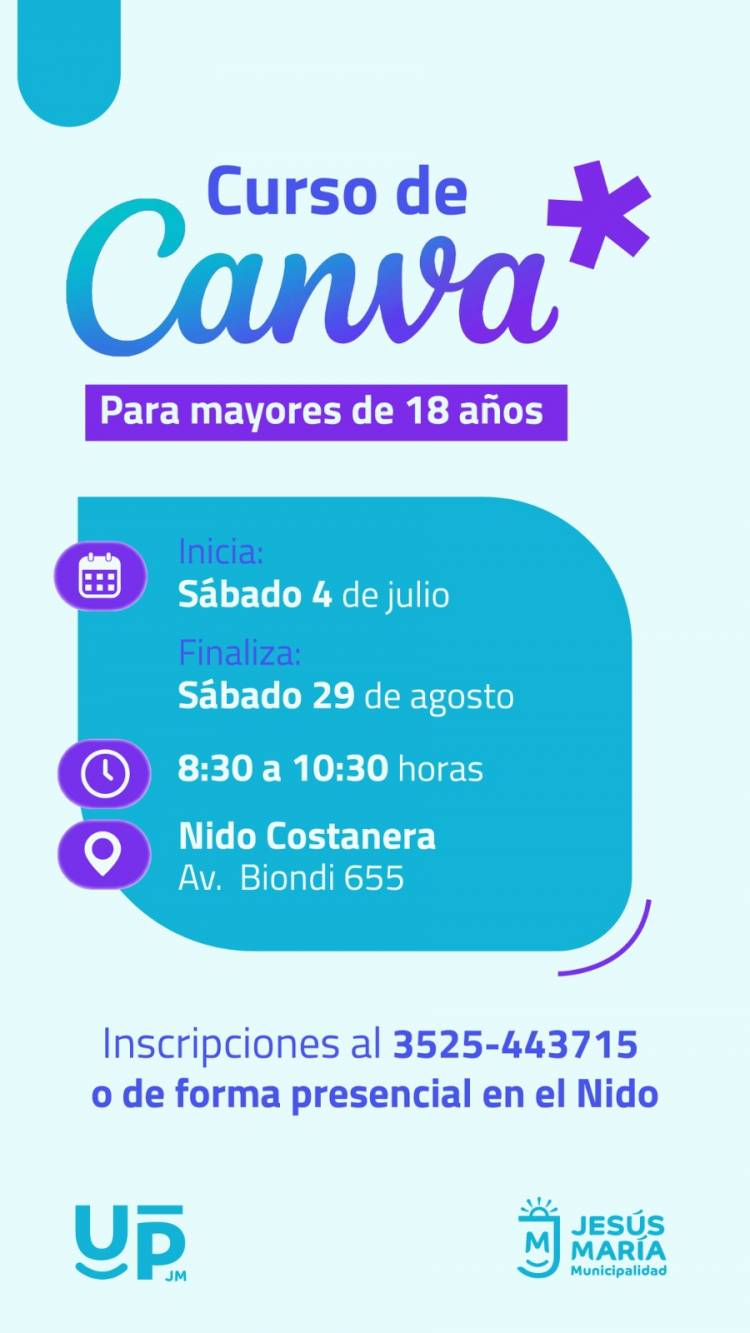 #JESUSMARIA - dictará un nuevo curso para aprender a diseñar con Canva