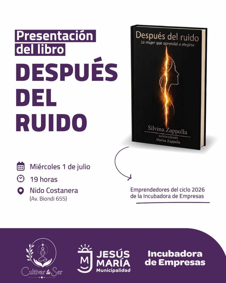 #JESUSMARIA : presenta "Después del ruido", el libro de una emprendedora de la Incubadora de Empresas