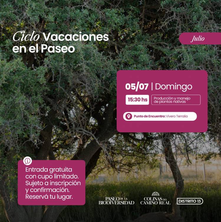 #SINSACATE :  el Paseo de la Biodiversidad de Sinsacate propone actividades gratuitas para toda la familia