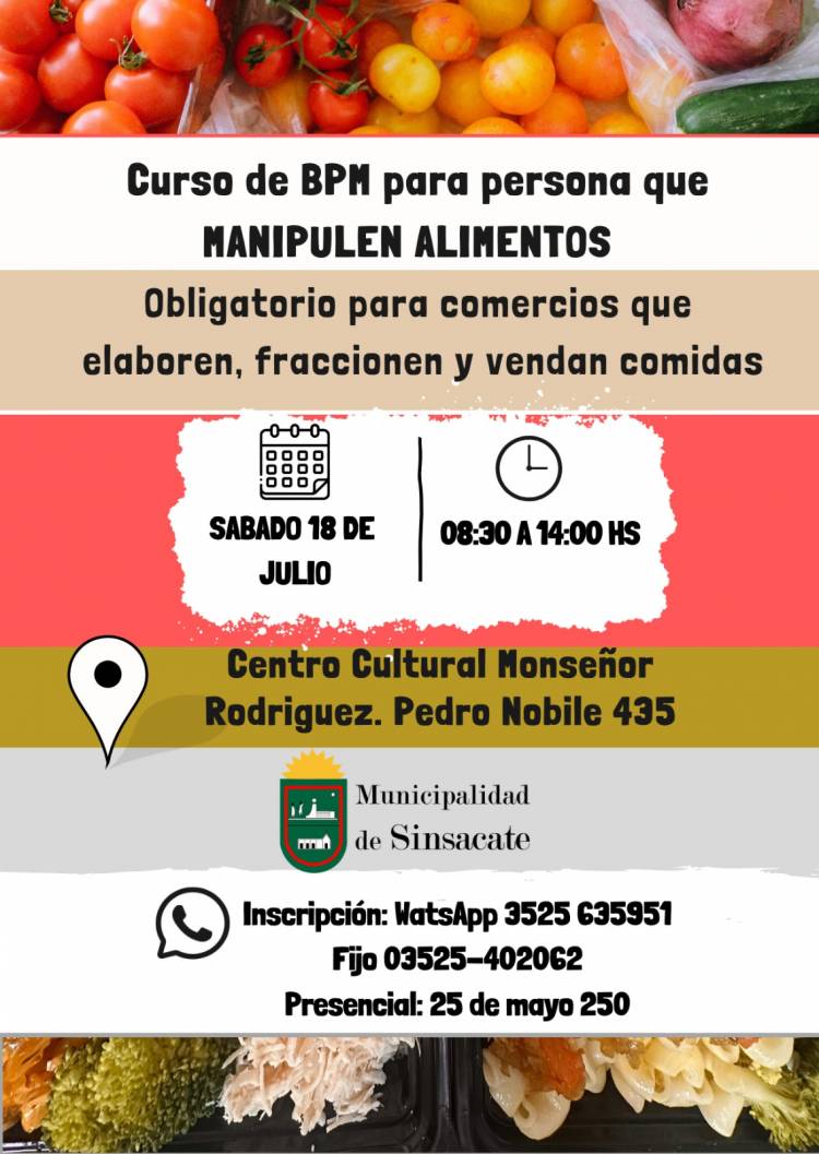 #SINSACATE : Curso Obligatoruo de Manipulación de Alimentos (BPM)