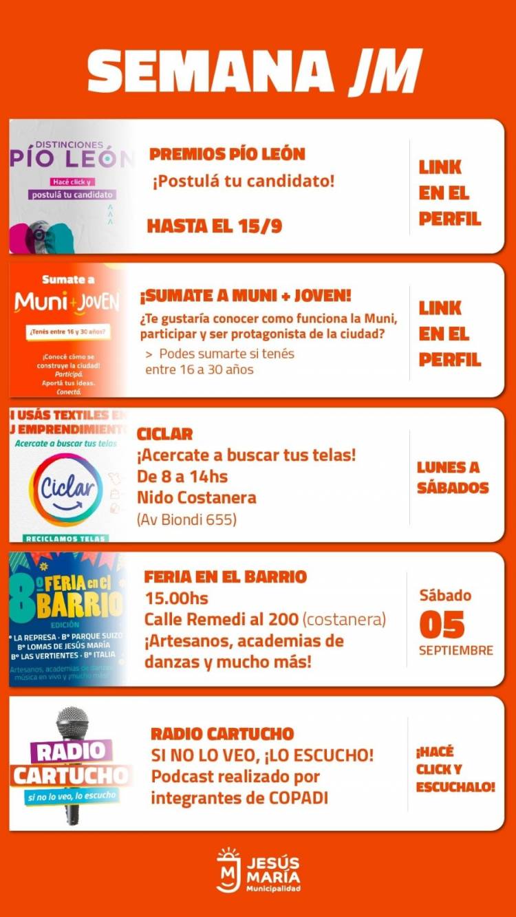 #JESUSMARIA:Jesús María presenta una agenda cargada de propuestas culturales, capacitación y participación ciudadana