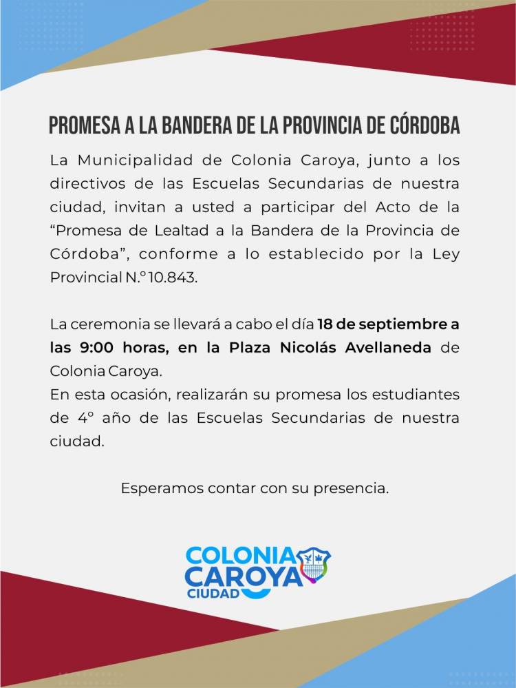 #COLONIACAROYA: Promesa de Lealtad de la Bandera de Córdoba