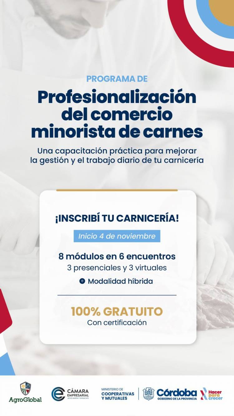 #SINSACATE:  ¡Capacitación 100% GRATUITA para carnicerías de Jesús María y la región!